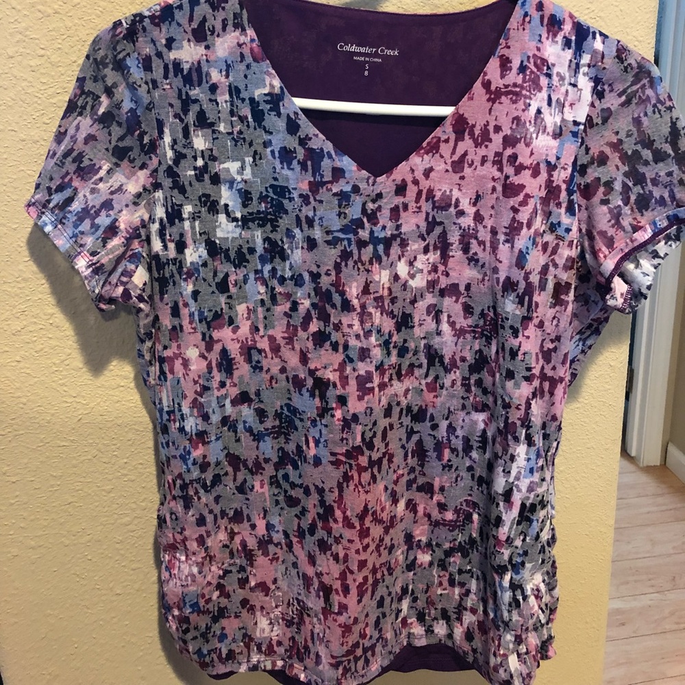 Purple Coldwater Creek lined T-shirt in EUC!